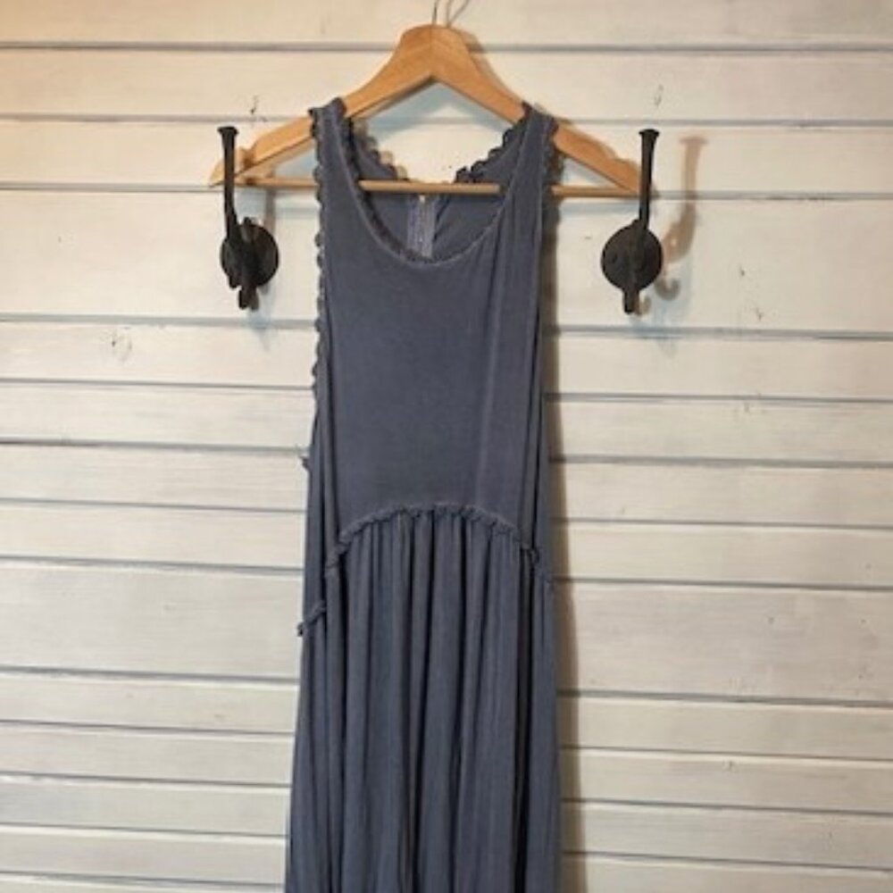 Blue Drop Waist Maxi Dress